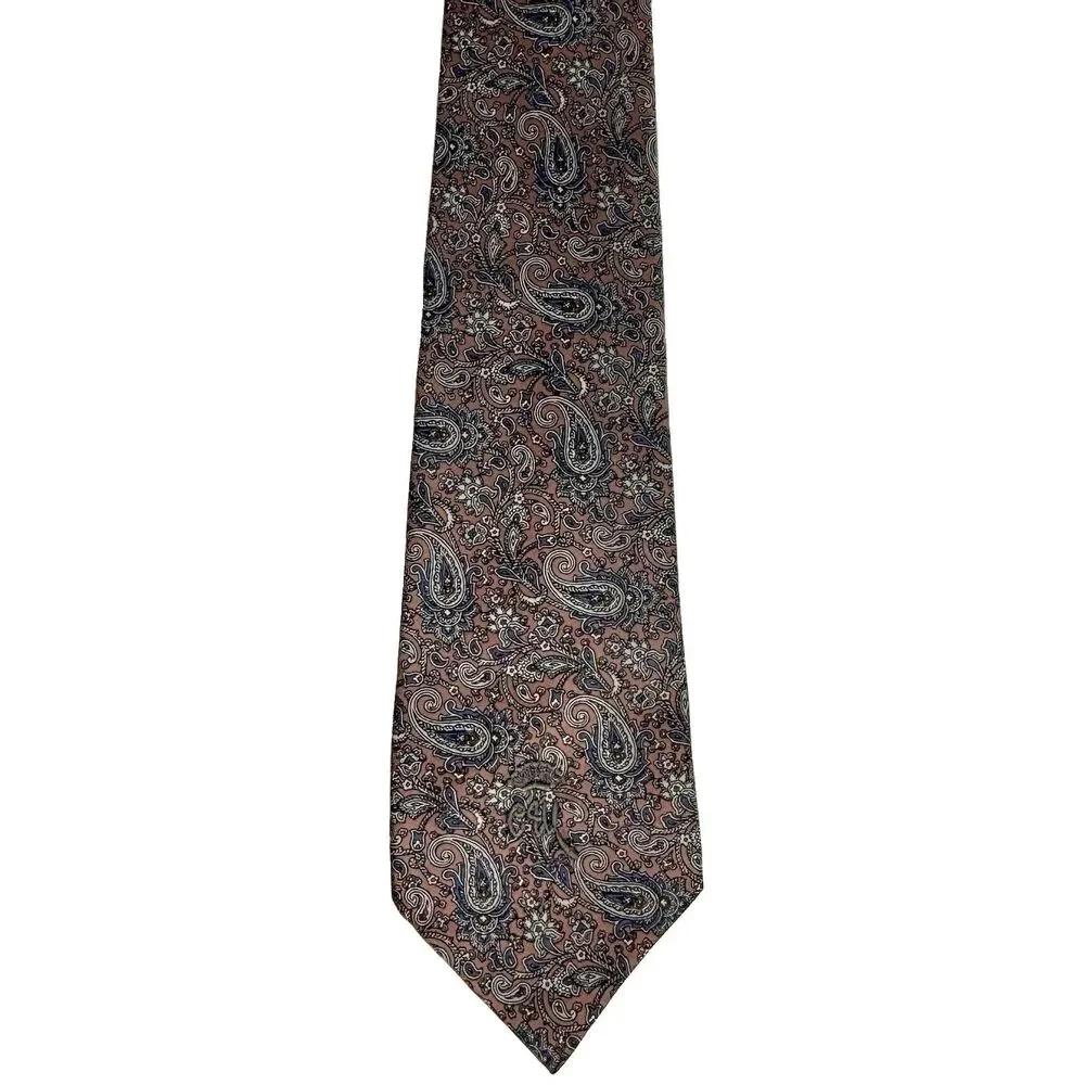 COUNTESS MARA Men's Silk Tie - Pink Blue White Paisley 55